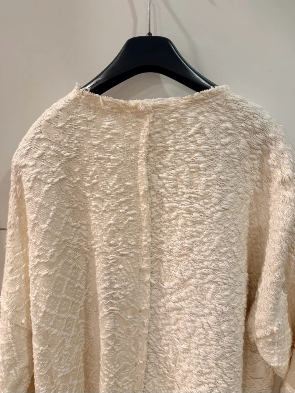 Free People Ivory Comb Textured Zip Jacket Sweater Size M NWT
